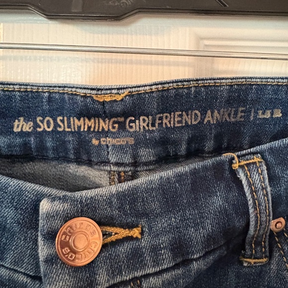 Chico's So Slimming Girlfriend Ankle Embellished Jeans - Picture 2 of 7